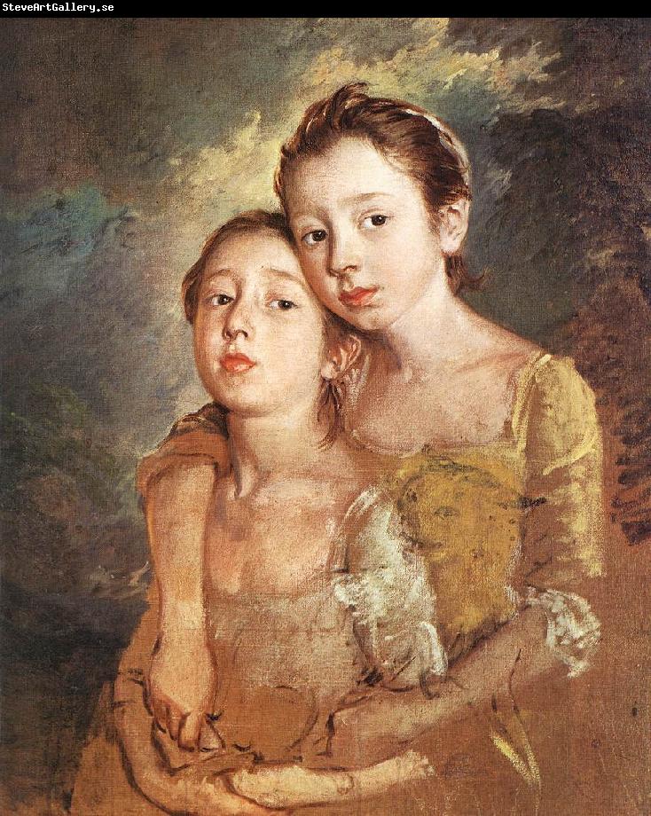 GAINSBOROUGH, Thomas The Artist s Daughters with a Cat